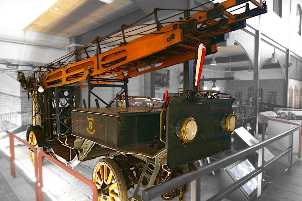 Meilenstein: Elektroautomobile Drehleiter, Baujahr 1903
