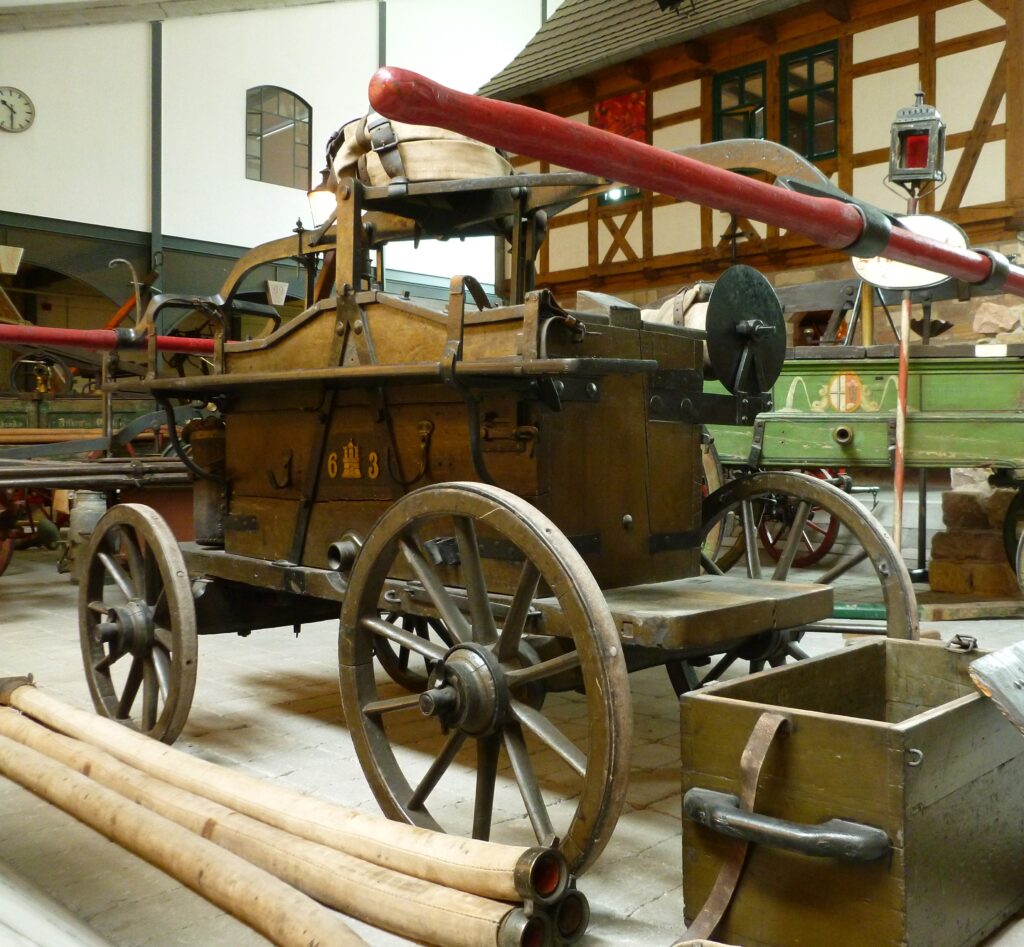 Handdruckspritze Hamburger Bauart, um 1840